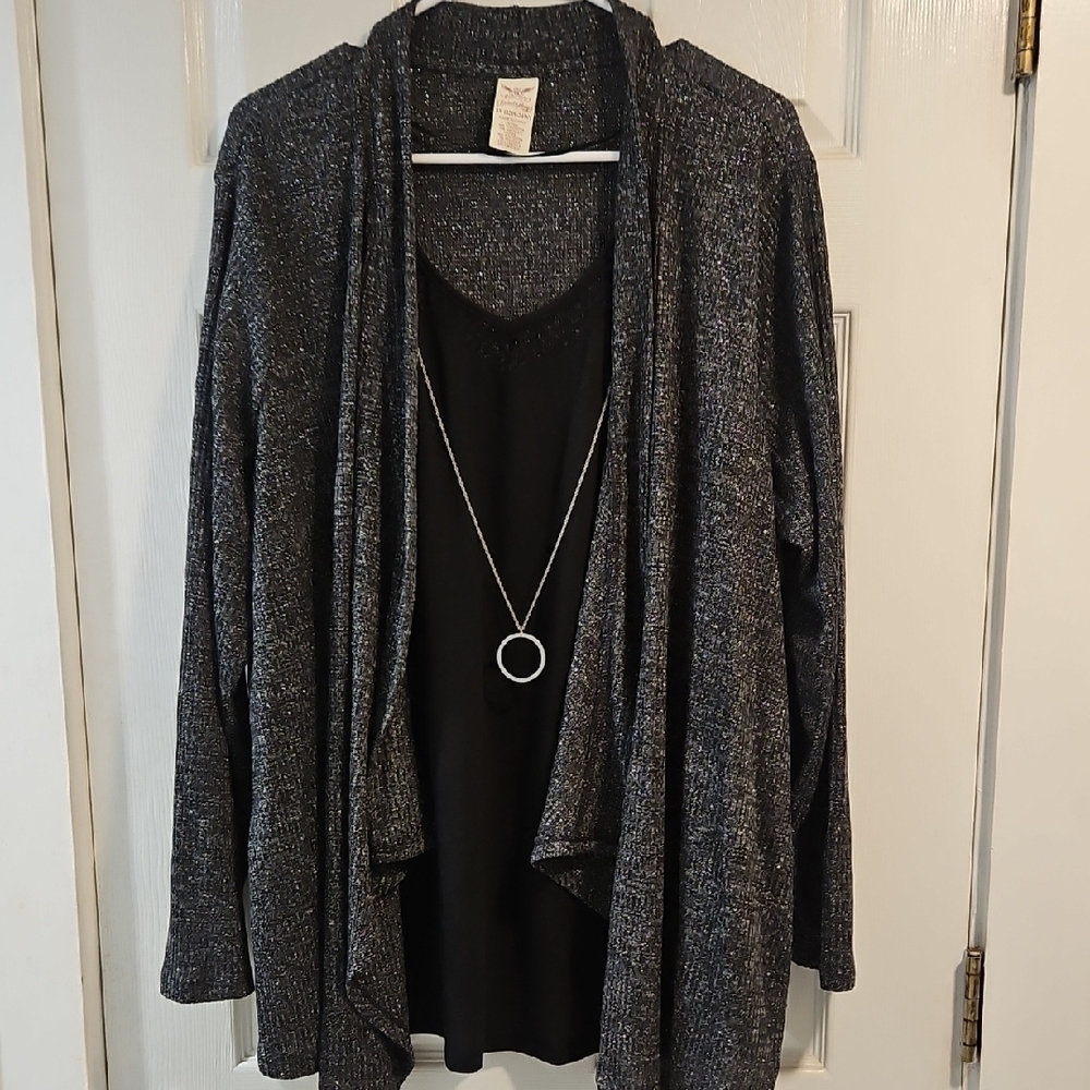 Faded Glory Black and Gray Women's Cardigan